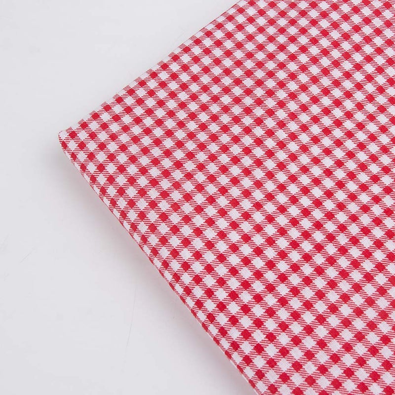 Antetek 7Pcs 20" x 20" Cotton Fabric DIY Making Supplies Quilting Patchwork Fabric Fat Quarter Bundles DIY for Quilting Cotton Patchwork Cushions (Red, 20" x 20") - Image 3